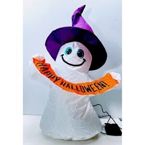 Gemmy 2023 Halloween Sign Witch Ghost LED  Airblown Inflatable 22" Tall Purple